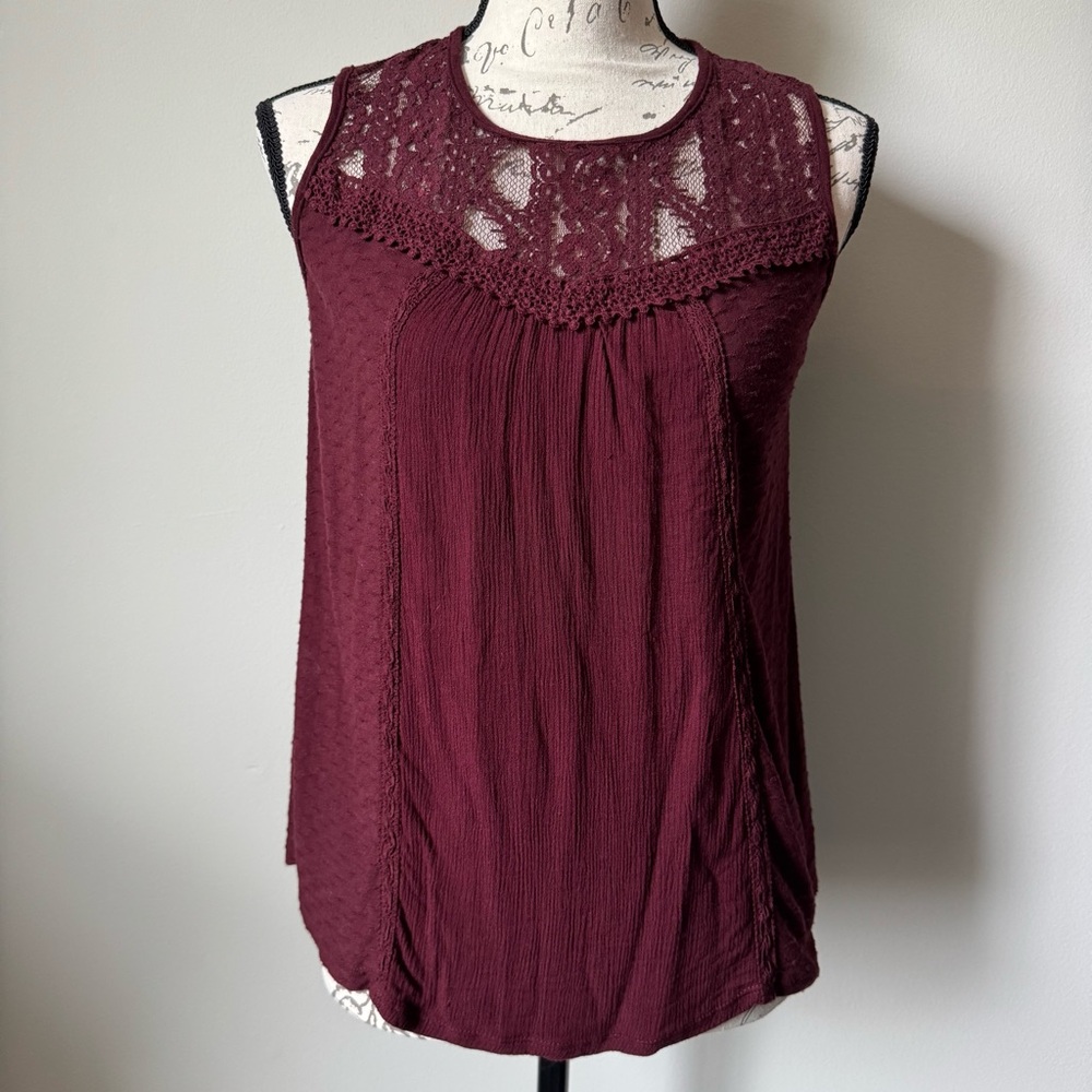Burgundy Lace Women's Top